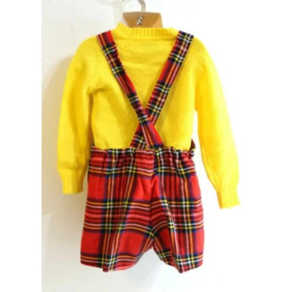 Neiman Marcus Vintage Red Plaid Shortall Size 2T 3T 4T 4